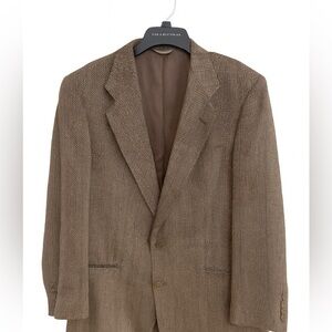 Christian Dior Vintage Suit Jacket 42R | Brown Patterned | Lined | Like New
